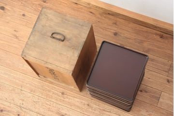 アンティーク雑貨　古い輪島膳拾人前(輪島塗お膳漆器木製)