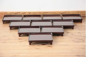 アンティーク雑貨　古い輪島膳拾人前(輪島塗お膳漆器木製)