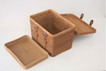 アンティーク雑貨　アンティーク　古いレトロなバスケット(鞄トランク)