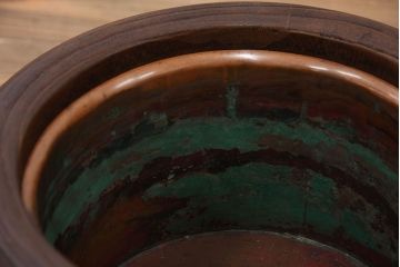 アンティーク雑貨　古民具・骨董　古い桐火鉢(くり抜き火鉢・手あぶり)?