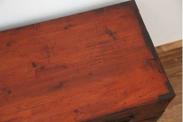 アンティーク家具　古民具・骨董　時代箪笥鉄脚ローボード(ローチェスト)