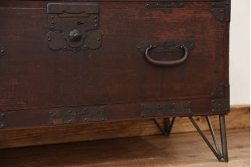 アンティーク家具　古民具・骨董　時代箪笥鉄脚ローボード(ローチェスト)