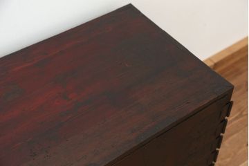 アンティーク家具　古民具・骨董　時代箪笥鉄脚観音開きローボード(ローチェスト)