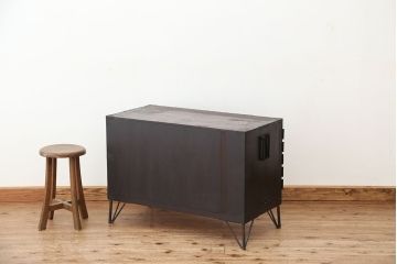 アンティーク家具　古民具・骨董　時代箪笥鉄脚観音開きローボード(ローチェスト)