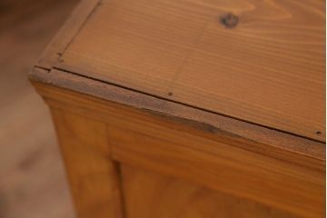 アンティーク家具　アンティーク　素敵なデザイン!古い木の脚付きローボード(収納棚・ローチェスト)