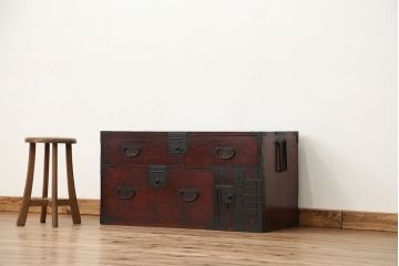 アンティーク家具　古民具・骨董　時代箪笥ローチェスト(ローボード)