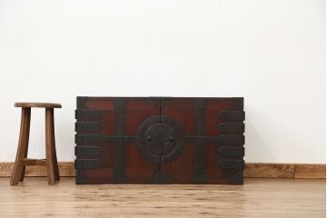 アンティーク家具　古民具・骨董　観音開き時代箪笥ローチェスト(ローボード)
