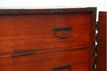アンティーク家具　古民具・骨董　観音開き時代箪笥ローチェスト(ローボード)