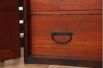 アンティーク家具　古民具・骨董　観音開き時代箪笥ローチェスト(ローボード)