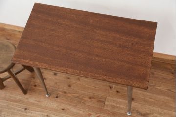 アンティーク家具　アンティーク　天板一枚板!古材を使った鉄脚テーブル?(作業台・机)