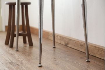 アンティーク家具　アンティーク　天板一枚板!古材を使った鉄脚テーブル?(作業台・机)