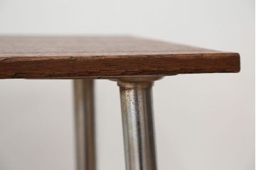 アンティーク家具　アンティーク　天板一枚板!古材を使った鉄脚テーブル?(作業台・机)