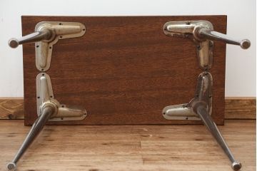アンティーク家具　アンティーク　天板一枚板!古材を使った鉄脚テーブル?(作業台・机)