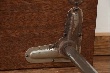 アンティーク家具　アンティーク　天板一枚板!古材を使った鉄脚テーブル?(作業台・机)