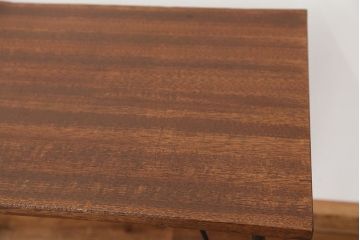 アンティーク家具　アンティーク　天板一枚板!古材を使った鉄脚テーブル?(作業台・机)