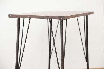 アンティーク家具　アンティーク　天板一枚板!古材を使った鉄脚テーブル?(作業台・机)