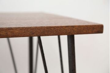 アンティーク家具　アンティーク　天板一枚板!古材を使った鉄脚テーブル?(作業台・机)