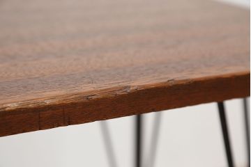 アンティーク家具　アンティーク　天板一枚板!古材を使った鉄脚テーブル?(作業台・机)