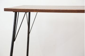 アンティーク家具　アンティーク　天板一枚板!古材を使った鉄脚テーブル?(作業台・机)