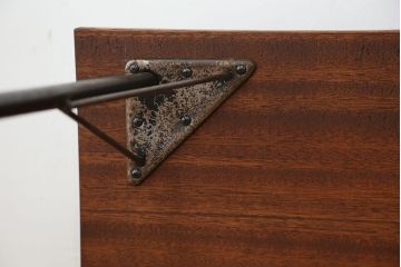 アンティーク家具　アンティーク　天板一枚板!古材を使った鉄脚テーブル?(作業台・机)
