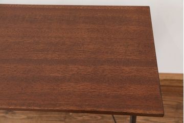 アンティーク家具　アンティーク　天板一枚板!古材を使った鉄脚テーブル(作業台・机)