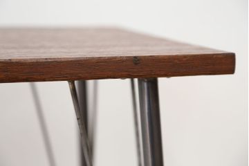 アンティーク家具　アンティーク　天板一枚板!古材を使った鉄脚テーブル(作業台・机)