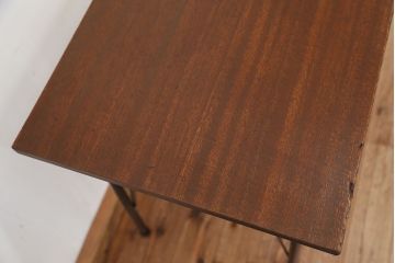アンティーク家具　アンティーク　天板一枚板!古材を使った鉄脚テーブル(作業台・机)