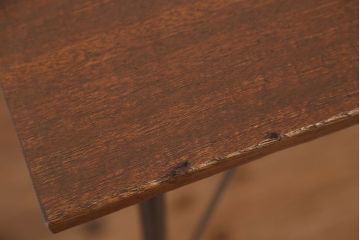 アンティーク家具　アンティーク　天板一枚板!古材を使った鉄脚テーブル(作業台・机)