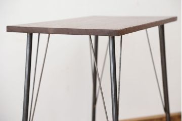 アンティーク家具　アンティーク　天板一枚板!古材を使った鉄脚テーブル(作業台・机)