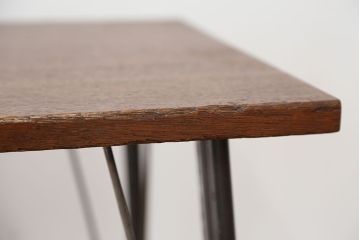 アンティーク家具　アンティーク　天板一枚板!古材を使った鉄脚テーブル(作業台・机)