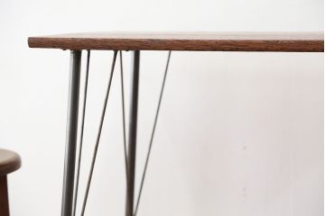 アンティーク家具　アンティーク　天板一枚板!古材を使った鉄脚テーブル(作業台・机)