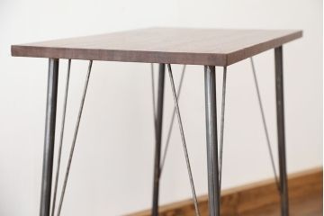アンティーク家具　アンティーク　天板一枚板!古材を使った鉄脚テーブル(作業台・机)