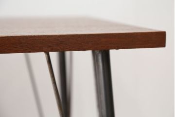 アンティーク家具　アンティーク　天板一枚板!古材を使った鉄脚テーブル(作業台・机)