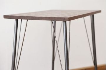 アンティーク家具　アンティーク　天板一枚板!古材を使った鉄脚テーブル(作業台・机)