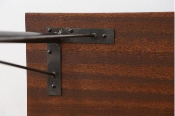 アンティーク家具　アンティーク　天板一枚板!古材を使った鉄脚テーブル(作業台・机)