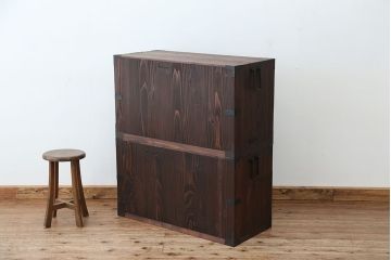 アンティーク家具　☆古民具・骨董　古いお家の二段重ね時代箪笥