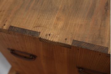アンティーク家具　大正ロマン　特別注文造り　ケヤキ玉杢縁上質な前桐重ね最上箪笥(桐箪笥、桐たんす)