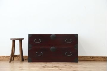 アンティーク家具　アンティーク　シンプルな時代箪笥ローチェスト?(ローボード)