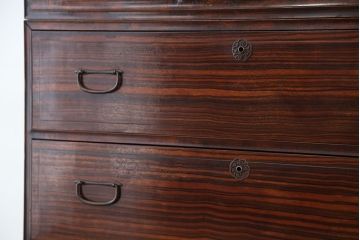 アンティーク家具　アンティーク　最高級品　特別注文造り　前面縞黒檀大型時代箪笥