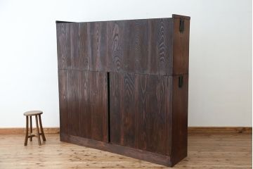 アンティーク家具　アンティーク　最高級品　特別注文造り　前面縞黒檀大型時代箪笥