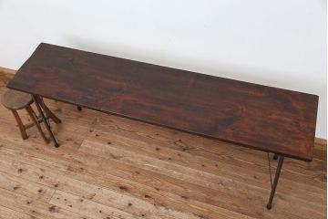 アンティーク家具　☆アンティーク　鉄脚の作業台?(作業台)