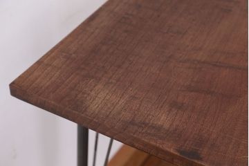 アンティーク家具　☆アンテイーク　古い木の鉄脚テーブル?(作業台)