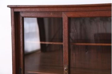 アンティーク家具　アンティーク　古い栓材のシンプルなアンティーク収納棚(飾り棚)