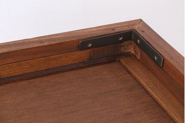 レトロ家具　☆アンティーク　レトロなデザインの銀モールガラス食器棚(収納棚)
