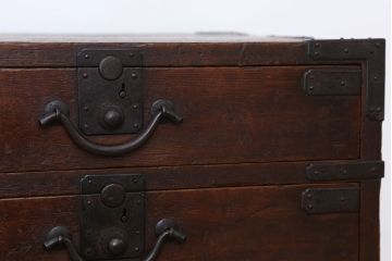 アンティーク家具　古民具・骨董　希少なサイズの関西帳場箪笥