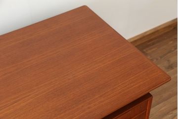 アンティーク家具　北欧アンティーク　上質なチーク材両袖机(ニーホールデスク)