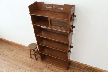 アンティーク家具　アンティーク　高級!古いナラ材の上質な本棚(飾り棚)