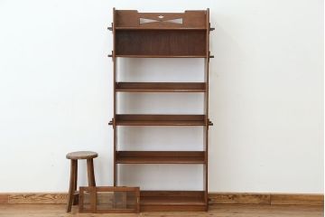 アンティーク家具　アンティーク　高級!古いナラ材の上質な本棚(飾り棚)