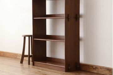 アンティーク家具　アンティーク　高級!古いナラ材の上質な本棚(飾り棚)