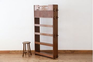 アンティーク家具　アンティーク　高級!古いナラ材の上質な本棚(飾り棚)